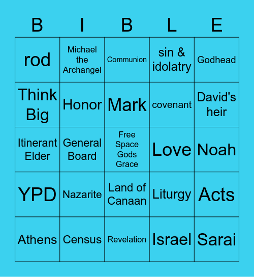 Bible Bingo Card