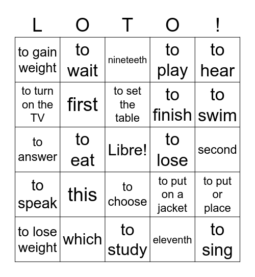 F2 Review Week 5/6 Bingo Card