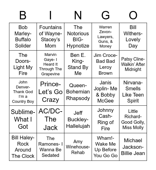 Total-Quiz.com Presents Radio Bingo: Rock In Piece Bingo Card