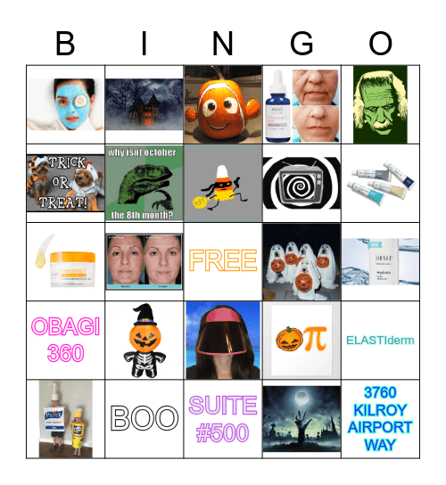 OBAGI Spook-tober Halloween Bingo Card