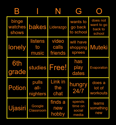 holidays Bingo Card