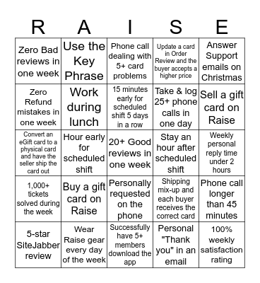Member Services Bingo (December) Bingo Card