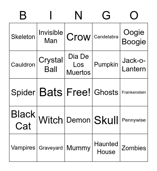 HALLOWEEN Bingo Card