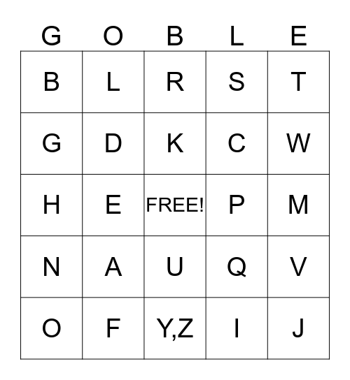 HAPPY THANKSGIVING! Bingo Card