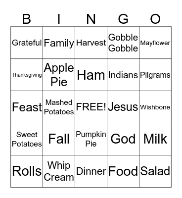 Class Party Bingo Card