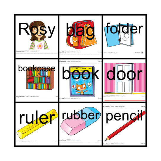 School things bingo Card