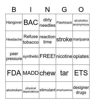 ATD Bingo Card