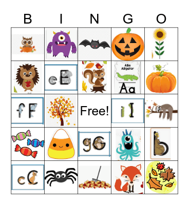 Fall Bingo Card