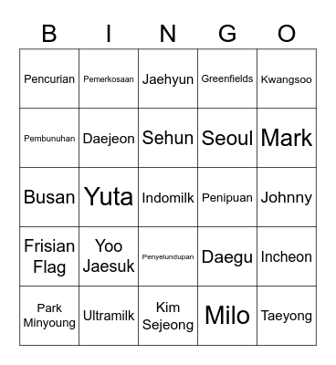 Bingonya Hyunjoo Bingo Card