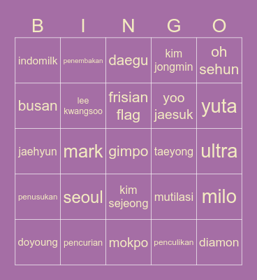 BUSTEDclsd BINGO Card