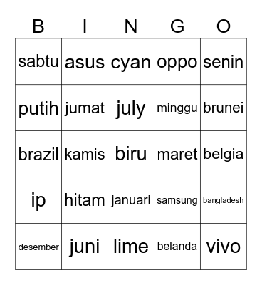 Punya felix ✨ Bingo Card
