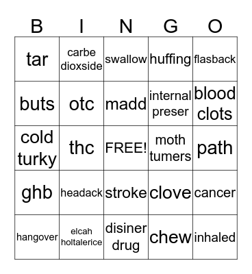 drugs  Bingo Card