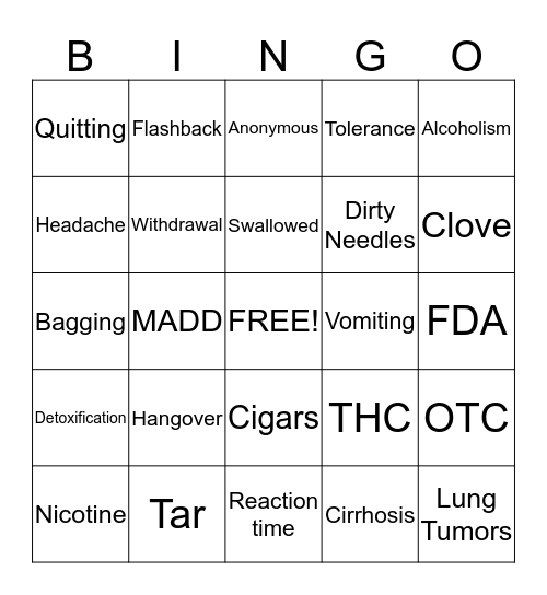 ATD Bingo Card