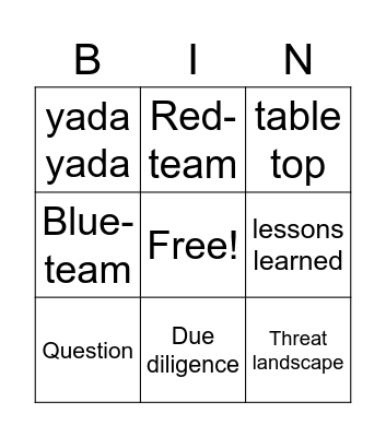 Toppers Bingo Card