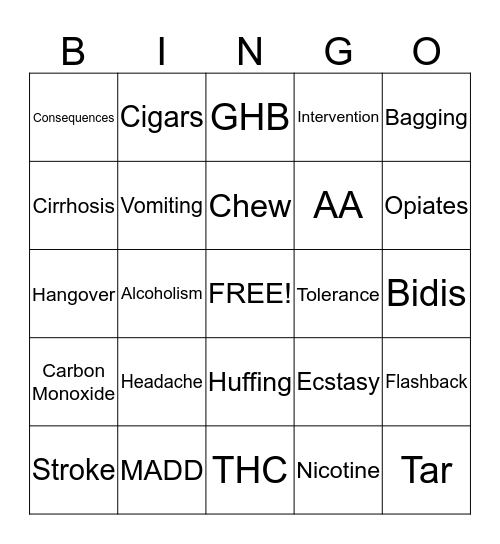 ATD Bingo Card
