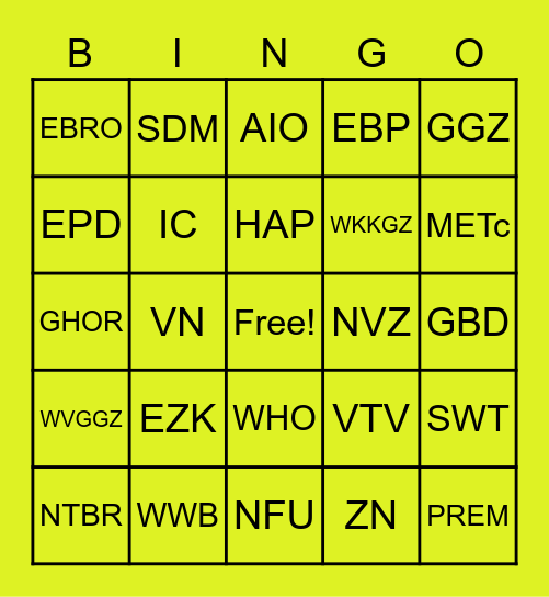 GEZONDHEID, ZORG EN WETENSCHAP Bingo Card