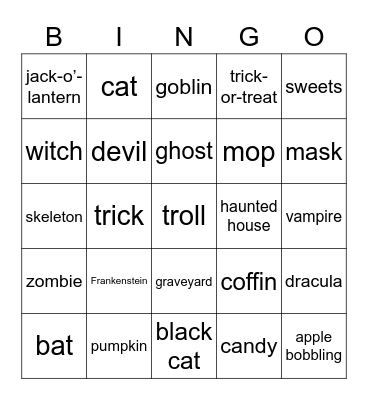 HALLOWEEN Bingo Card