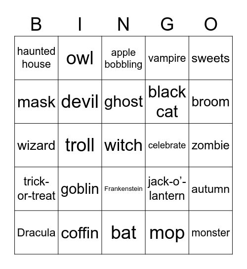 HALLOWEEN Bingo Card