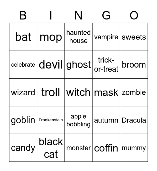 HALLOWEEN Bingo Card