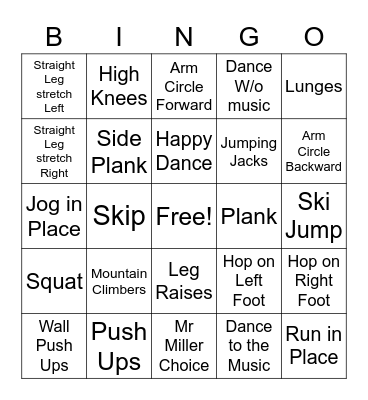 4th Grade Bingo Card