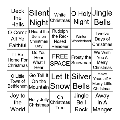 Christmas Music Bingo Card
