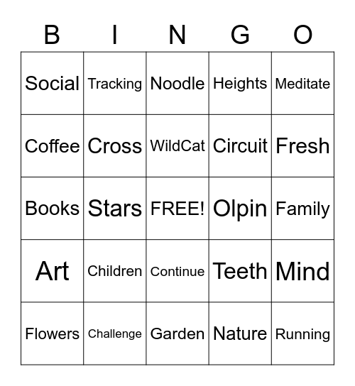 #ea19898410731ae3 Bingo Card