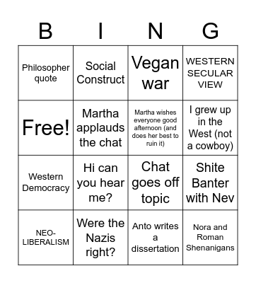 Foundations Chat Bingo Card