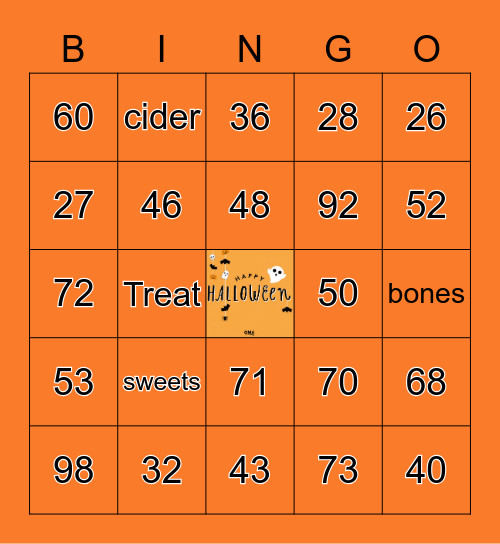 Halloween Bingo Card