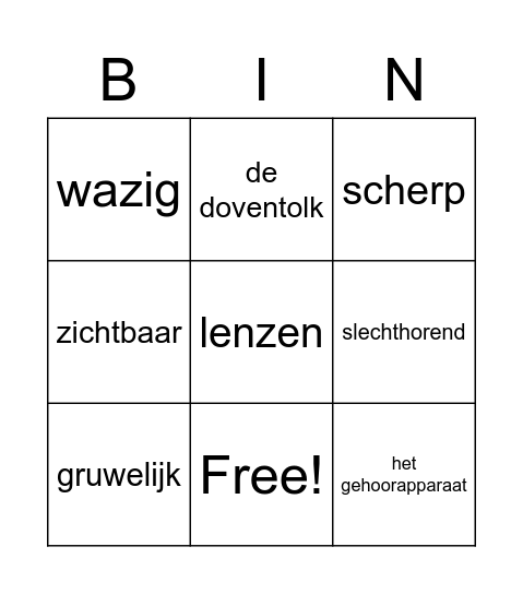 Bingo thema 2 Bingo Card