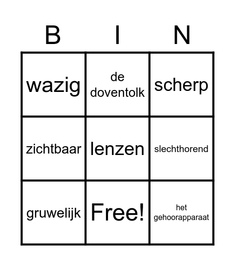 Bingo thema 2 Bingo Card