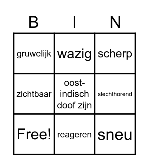 Bingo thema 2 Bingo Card