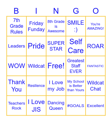 WILDCAT BINGO Card