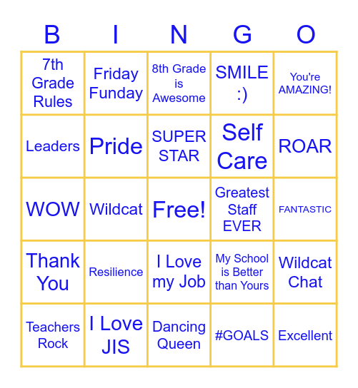 WILDCAT BINGO Card