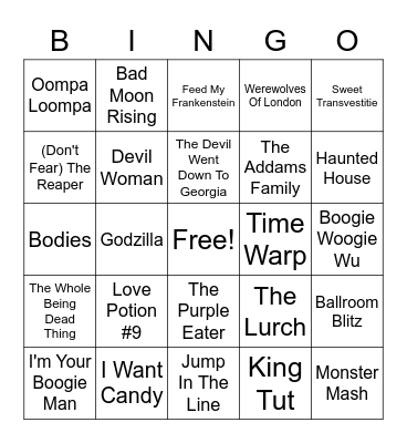 Halloween Beefs SC Bingo Card