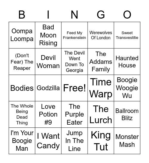 Halloween Beefs SC Bingo Card
