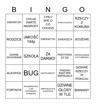 MUJ POKUJ BINGO Card