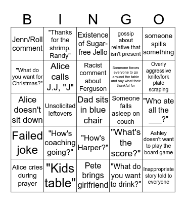 Nathan Bingo Card