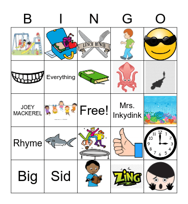 Clark the Shark Bingo Card