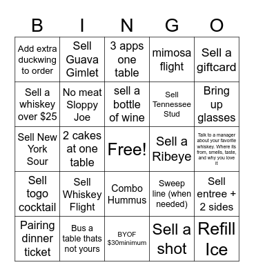 WHISKEY CAKE Bingo Card