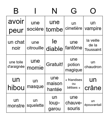 Halloween Bingo Card