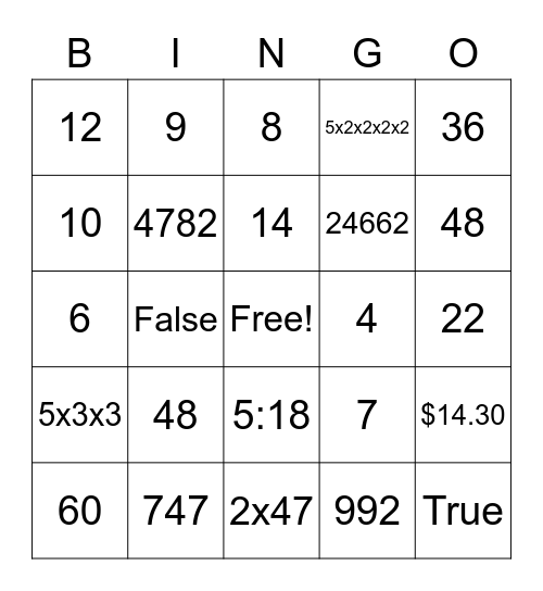 Halloween Bingo! Bingo Card