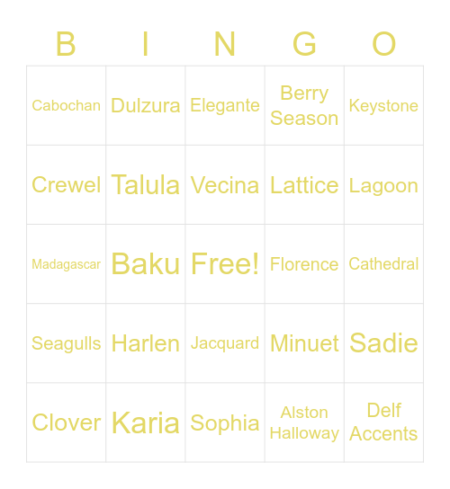 StoneImpressions Tile Bingo Card