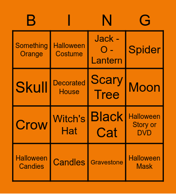airG Halloween Bingo Card