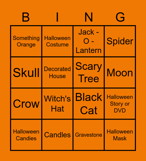 airG Halloween Bingo Card