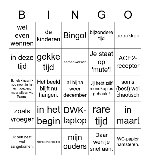 Troostbingo Card