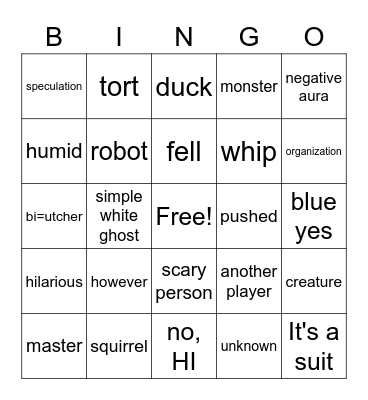 Conversation Bingo Card