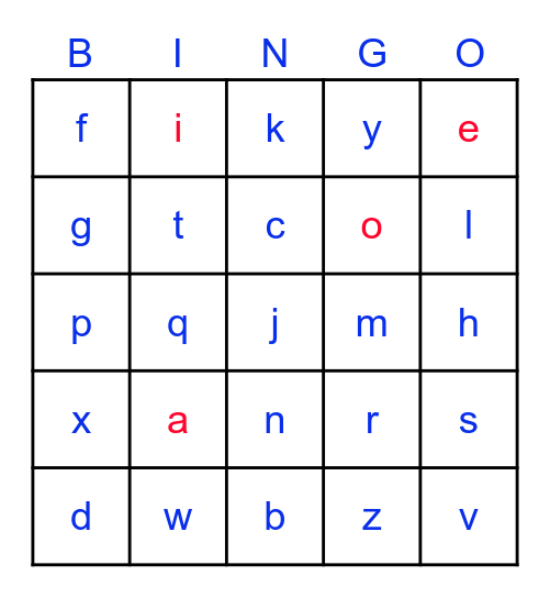 Alphabet Bingo! Bingo Card