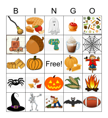 Happy Fall Y'all Bingo Card