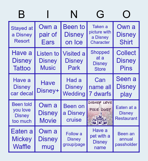 Disney Bingo Card