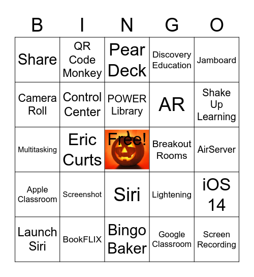 Tech or Treat Bingo Card